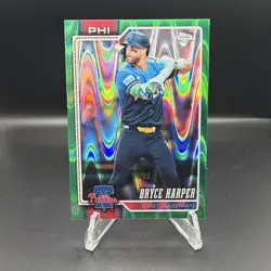 Topps 2026 Chrome Bryce Harper Green Refractor #244 Phillies #’d/99 - Image 1