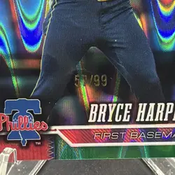 Topps 2026 Chrome Bryce Harper Green Refractor #244 Phillies #’d/99 - Image 2