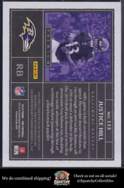 2019 Panini One #115 Justice Hill #/99 - Image 2