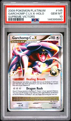 2009 POKEMON PLATINUM SUPREME VICTORS #145 GARCHOMP C LV.X-HOLO PSA 10 - Image 1