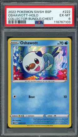 PSA 6 Oshawott (Holo Bleed) Collector Promo #SWSH222 Pokemon Card B18 - Image 1