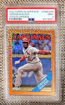 2023 Topps Chrome Update Jordan Walker RC #16/25 Silver Pack Orange SSP PSA 9 - Image 1