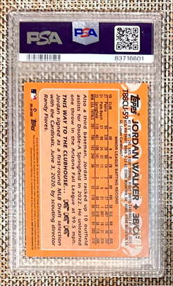 2023 Topps Chrome Update Jordan Walker RC #16/25 Silver Pack Orange SSP PSA 9 - Image 2