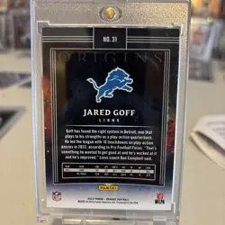 2023 Panini Origins Jared Goff #31 Gold Parallel Numbered 💥23/25💥 - Image 2