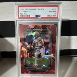 Panini 2023 Prizm Draft Picks C.J. Stroud #102 Red Ice Prizm RC PSA 8 - Image 1