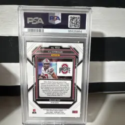 Panini 2023 Prizm Draft Picks C.J. Stroud #102 Red Ice Prizm RC PSA 8 - Image 2