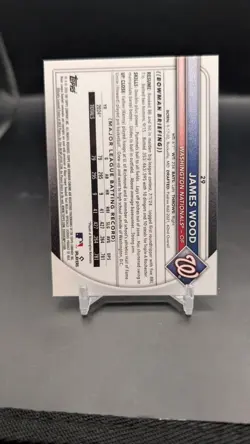 2025 Bowman Chrome Mega Box James Wood RC Aqua Mojo Refractor #/299 Nationals - Image 2