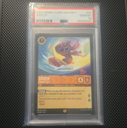 Disney Lorcana Stitch Carefree Surfer Legendary PSA 10 EN 2023 21/204 - Image 1