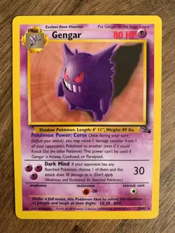 Gengar 20/62 Fossil Non Holo Rare Pokemon Card WOTC 1999 LP+ - Image 1