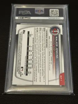 2025 Bowman - Chrome Prospects Walker Jenkins #BCP-1 Mojo Refractor (RC) PSA 10 - Image 2