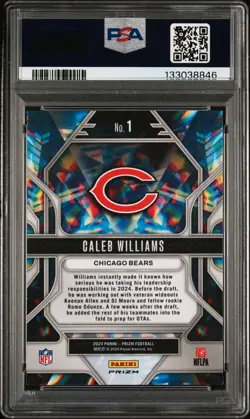 Caleb Williams 2024 Panini Prizm #1 Prizmatic Green Prizm RC PSA 10 Bears Rookie - Image 2