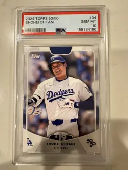 2024 Topps 50/50: Shohei Ohtani - Shohei Ohtani #34 PSA 10! - Image 1
