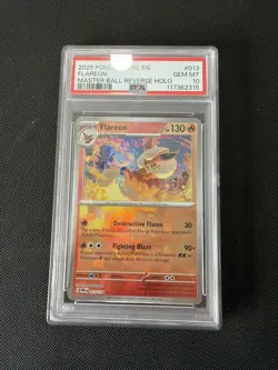 PSA 10 Flareon Master Ball Reverse #13 Prismatic Evolutions 2025 Pokemon - Image 3