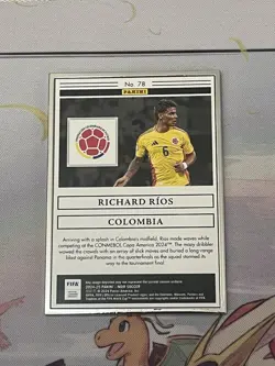 2024-25 Panini Noir Soccer Richard Rios COLOMBIA Silver Frame 6/10 Kit Gold RC - Image 2