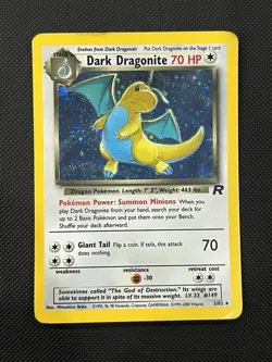 Pokemon TCG Dark Dragonite Holo Rare Card 5/82 Team Rocket Series MP WOTC - Image 1