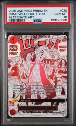 One Piece TCG PSA 10 Come On!! We'll Fight You!! OP09-020 Alt Art Foil - Image 1