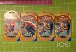 x4 Disney Lorcana: Wilds Unknown Sleeved Booster Pack! Sealed! New! - Image 1