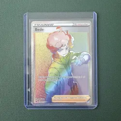 Pokemon TCG Bede 207/202 Sword & Shield Secret Rare Full Art Holo Trainer - Image 1
