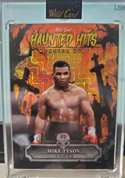 2025 Wild Card MIKE TYSON Haunted Hits Orange Refractor True #1/3 Card Boxing SP - Image 1