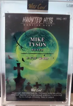 2025 Wild Card MIKE TYSON Haunted Hits Orange Refractor True #1/3 Card Boxing SP - Image 2