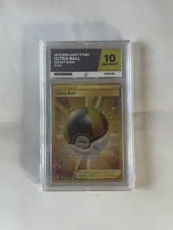 Brilliant Stars Ultra Ball Gold Secret Rare 186/172 ACE 10 Pokemon 2022 SWSH - Image 1