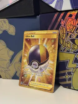 Ultra Ball Gold Secret Rare 186/172 Brilliant Stars Pokemon NM - Image 2