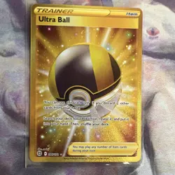 Pokemon TCG - Ultra Ball 186/172 NM - Brilliant Stars Secret Rare Gold Holo - Image 1