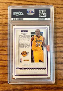 2012-13 Panini Crusade Kobe Bryant Los Angeles Lakers #5 PSA 8 🪽 🪽 - Image 2
