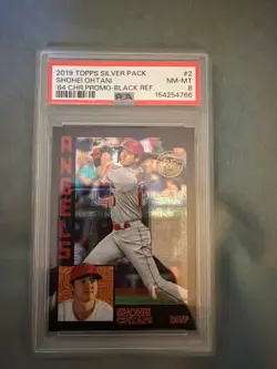 2019 TOPPS SILVER PACK 1984 CHROME PROMO #2 SHOHEI OHTANI 199/199 PSA 8 - Image 1