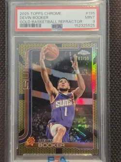 2025-26 Topps Chrome - Devin Booker #195 Gold Basketball Refractor /50 PSA 10 - Image 1