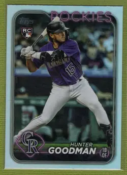 2024 Topps Series 2 Rainbow Foil Hunter Goodman #432 RC ROCKIES - Image 1