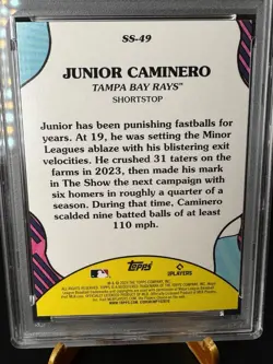 2025 Topps Junior Caminero Summer Superstars Pink Foil #SS-49 Rays PSA 10 POP 1 - Image 4