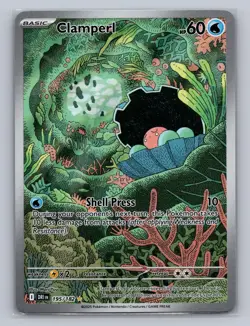 CLAMPERL 195/182 ILLUSTRATION RARE DESTINED RIVALS POKEMON Holo NM - Image 1