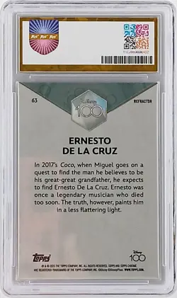 2023 Topps Chrome Disney 100 - #63 Ernesto De La Cruz - Refractor - PGS 9.5 - Image 2