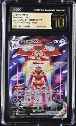 CGC Pristine 10 Deoxys VMAX Crown Zenith GG45/GG70 Pokemon Card - Image 1