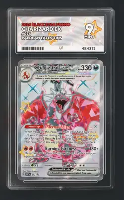 Charizard 074 Promo Paldean Fates Black Star Promo Ace Grade 9 !! - Image 3