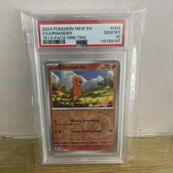 2024 POKEMON MEW EN-151 151 5-PACK MINI TIN #004 CHARMANDER PSA 10 - Image 1