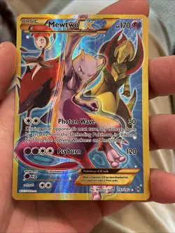 Pokemon Mewtwo EX Full Art Secret Holo Rare Card 163/162 XY Breakthrough - Image 1