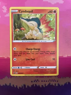 Pokemon Card Cyndaquil SWSH221 Black Star Promo Cosmo Holo Near Mint - Image 1