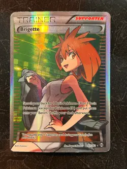 2015 Pokemon TCG Brigette Holo Full Art Ultra Rare Card Breakthrough 161/162 MP - Image 1