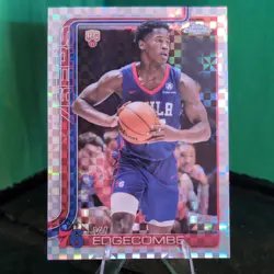 Topps 2025-26 Chrome Basketball VJ Edgecombe 76ers RC #253 X-fractor - Image 1