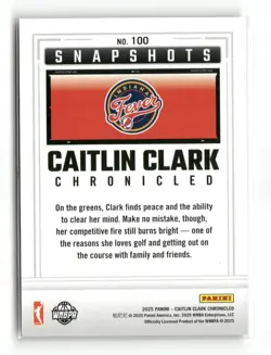 2025 Panini Caitlin Clark Chronicled - WNBA Caitlin Clark #100 HOLO - Image 2