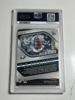 2025 PANINI PRIZM JALEN HURTS TRUE GOLD PRIZM #228 PSA 10 GEM /10 CHAMP RARE 👻 - Image 3