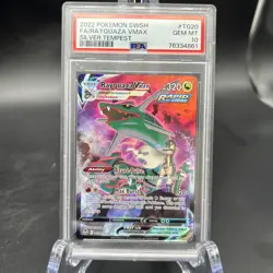 2022 POKEMON SWORD & SHIELD SILVER TEMPEST #TG20 FULL ART/RAYQUAZA VMAX PSA 10 - Image 1