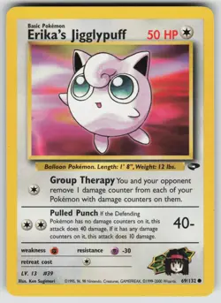 Erika's Jigglypuff 69/132 Common Gym Challenge Pokemon Unlimited Lightly Played - Image 1