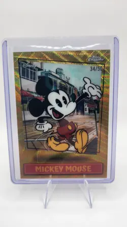 2026 Topps Disney Neon Chrome Mickey Mouse Gold Wave /50 #MSSP-2 Short Print - Image 1