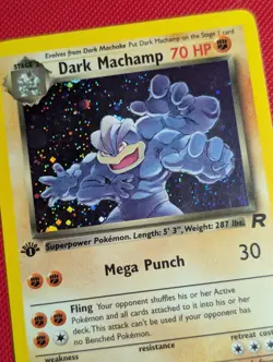 Dark Machamp 1st Edition Holo Team Rocket 10/82 Pokemon TCG WoTC Vintage NM - Image 3
