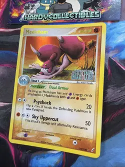 Pokemon TCG Medicham Card 25/100 Stamped Reverse Holo EX Crystal Guardians NM- - Image 2