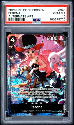2026 ONE PIECE EB03-EXTRA BOOSTER -ONE PIECE HEROINES EDITION- PERONA PSA 10 - Image 1