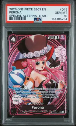 2026 ONE PIECE EB03-EXTRA BOOSTER -ONE PIECE HEROINES EDITION- PERONA PSA 10 - Image 1